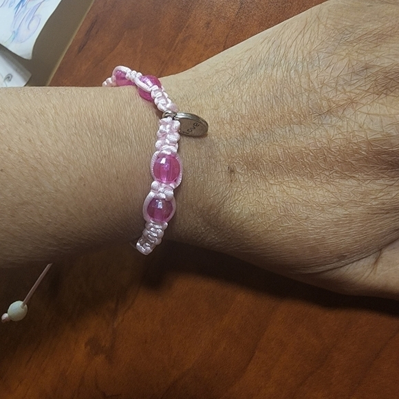 𝅺handmade Adjustable Bead Bracelets Pink - Picture 12 of 13